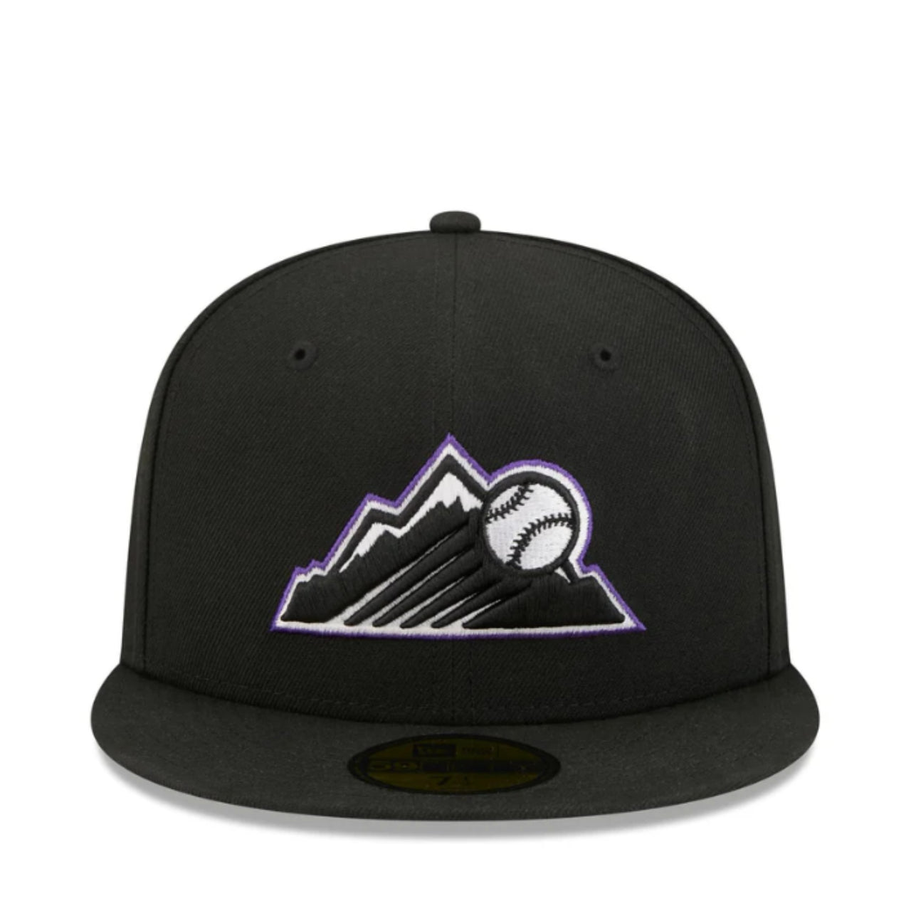 New Era Colorado Rockies Black 59FIFTY Fitted Hat front view