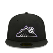 New Era Colorado Rockies Black 59FIFTY Fitted Hat front view
