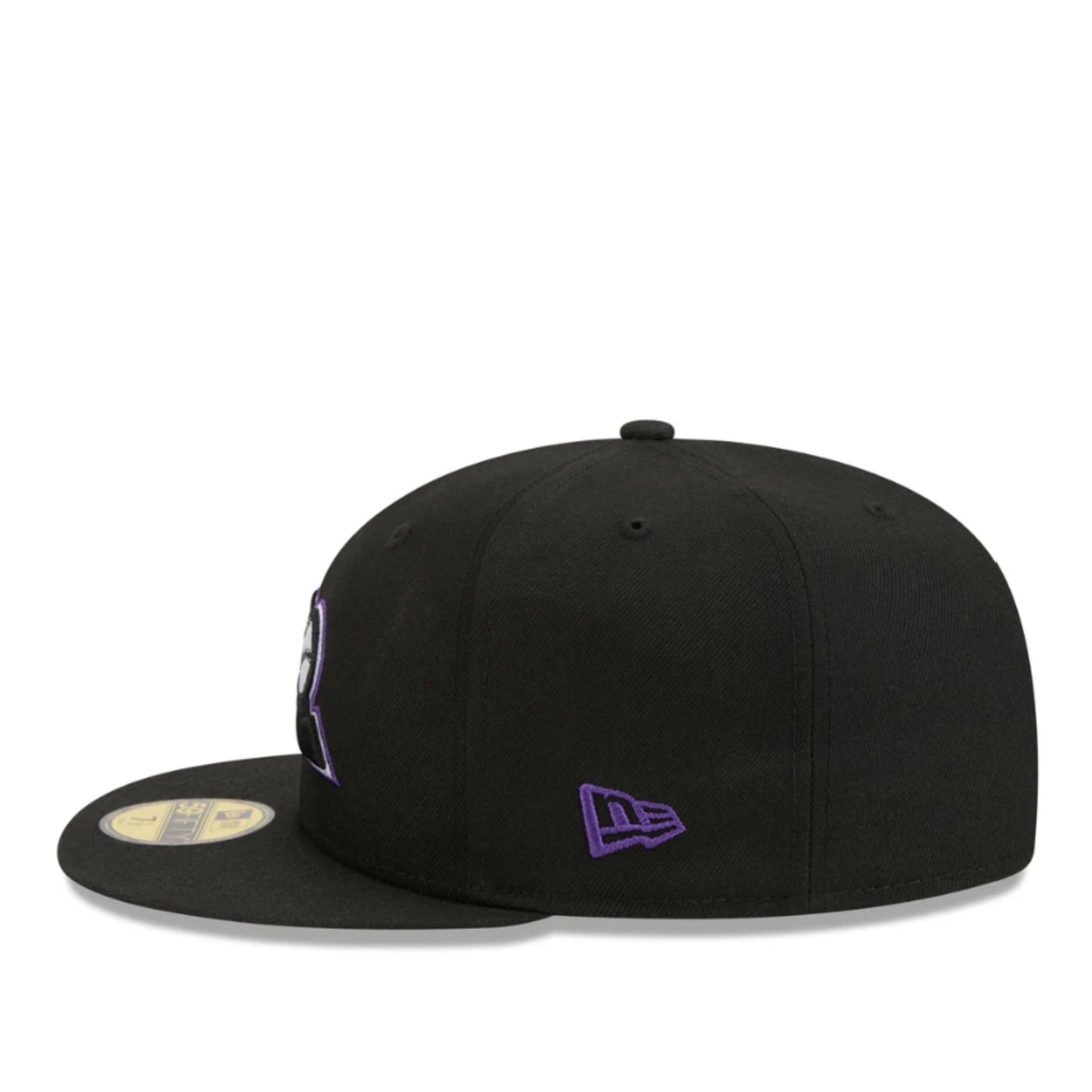 New Era Colorado Rockies Black 59FIFTY Fitted Hat left side view