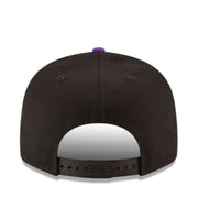 New Era Colorado Rockies CR Black 9FIFTY Snapback Hat back view