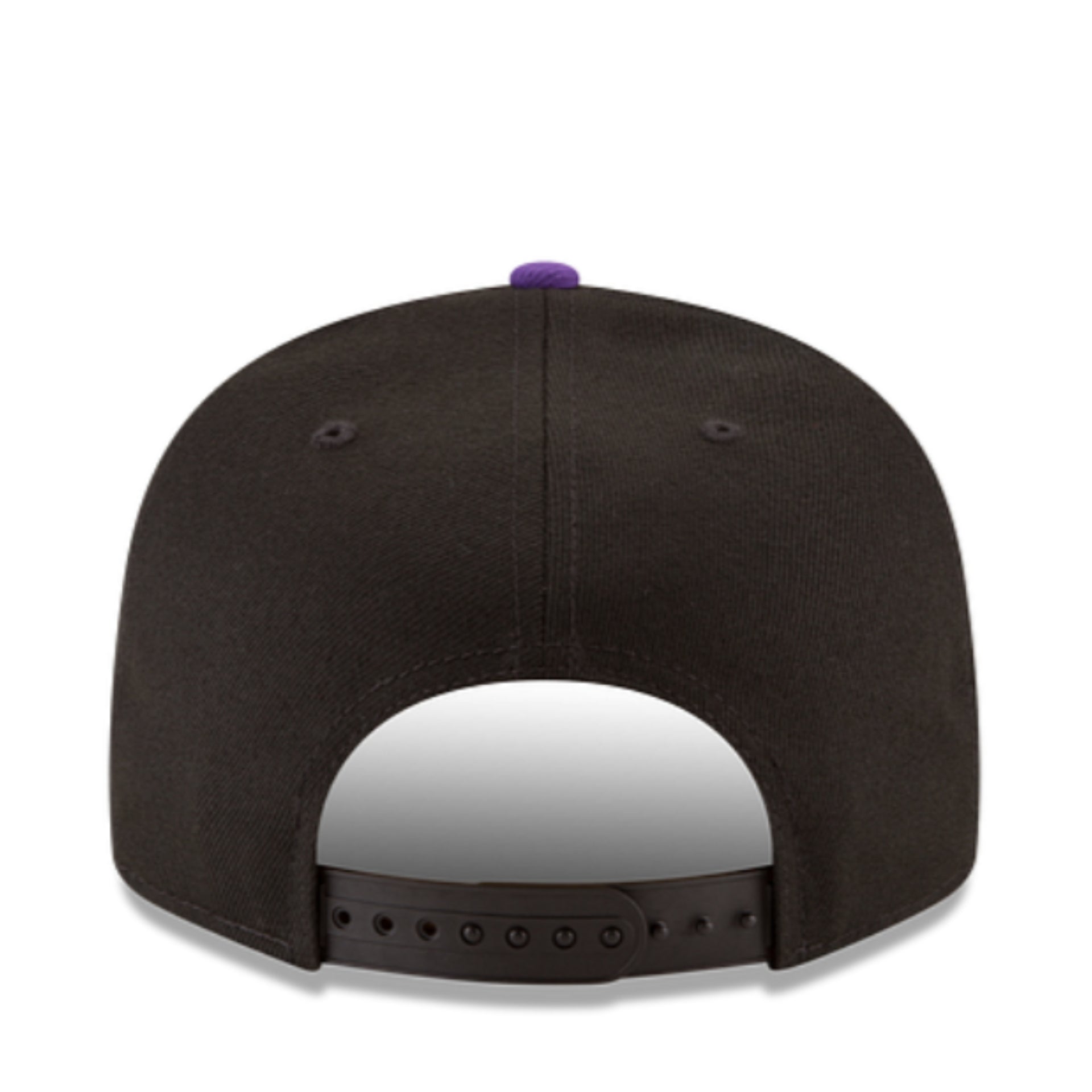 New Era Colorado Rockies CR Black 9FIFTY Snapback Hat back view