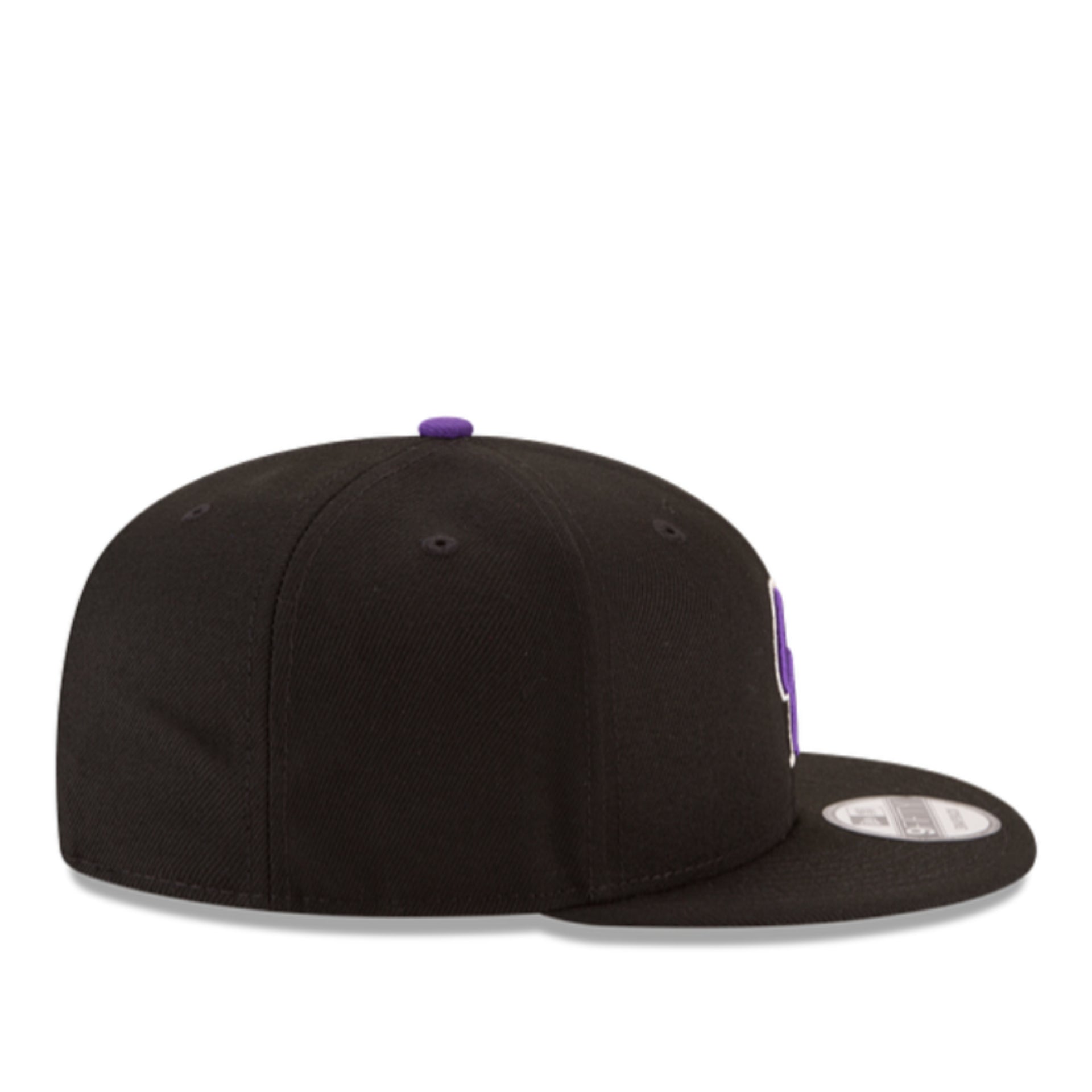 New Era Colorado Rockies CR Black 9FIFTY Snapback Hat right side view