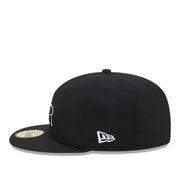 New Era Colorado Rockies Black White 59FIFTY Fitted Hat left side view