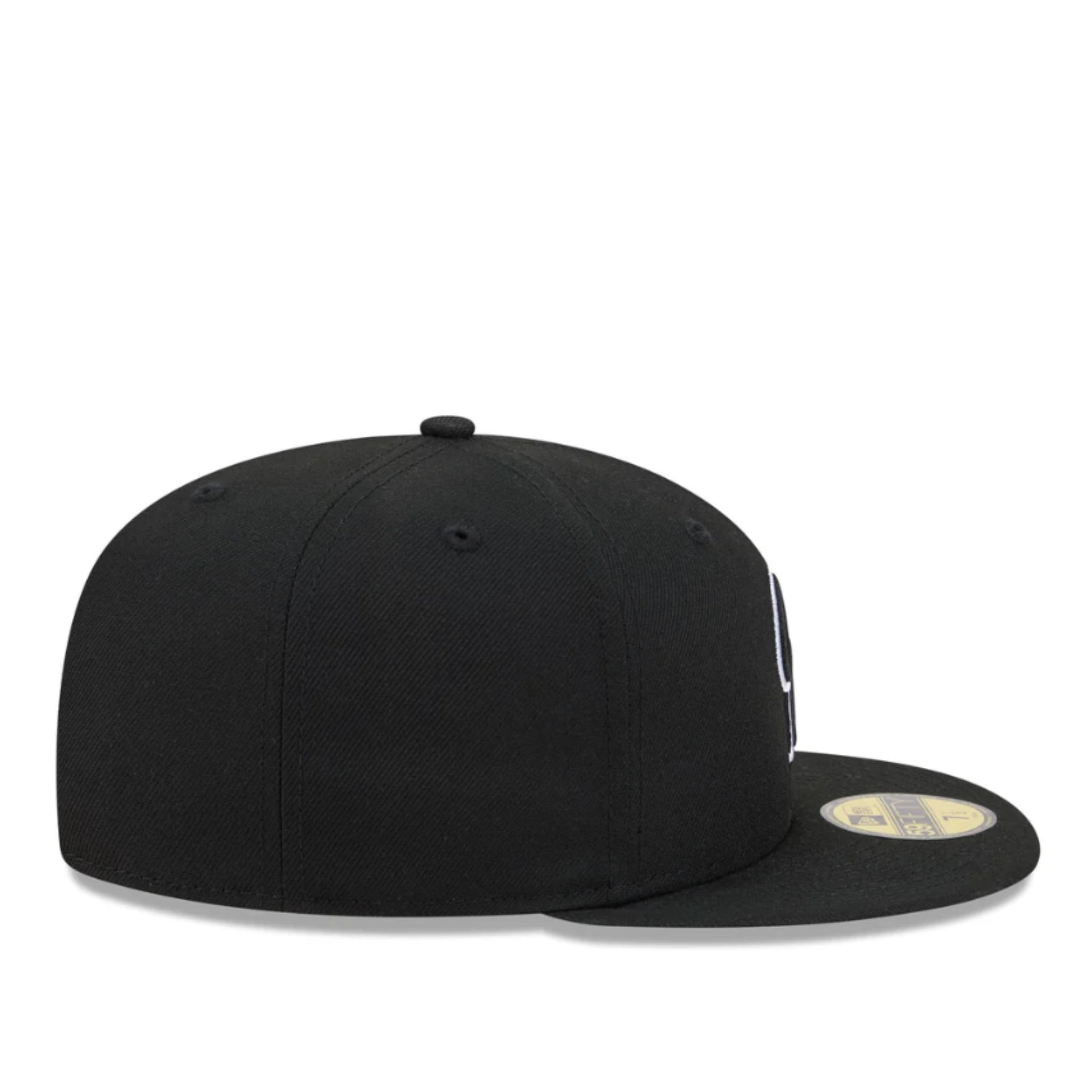 New Era Colorado Rockies Black White 59FIFTY Fitted Hat right side view