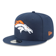 New Era Denver Broncos 9FIFTY Snapback Hat Navy front side view