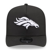 New Era Denver Broncos A-Frame Curved Black White Snapback Hat front view
