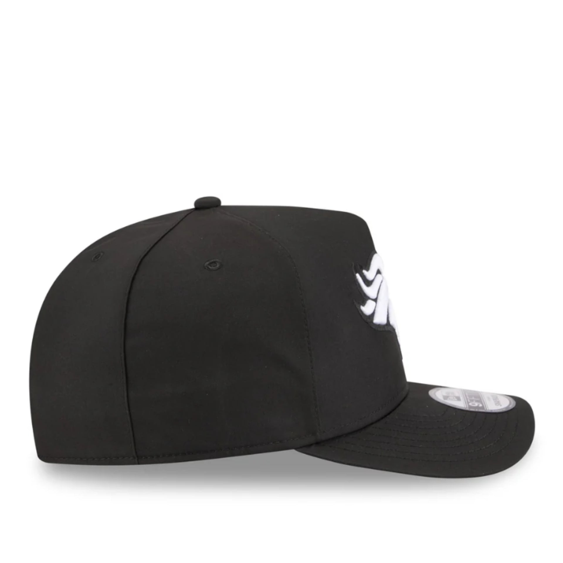 New Era Denver Broncos A-Frame Curved Black White Snapback Hat right side view