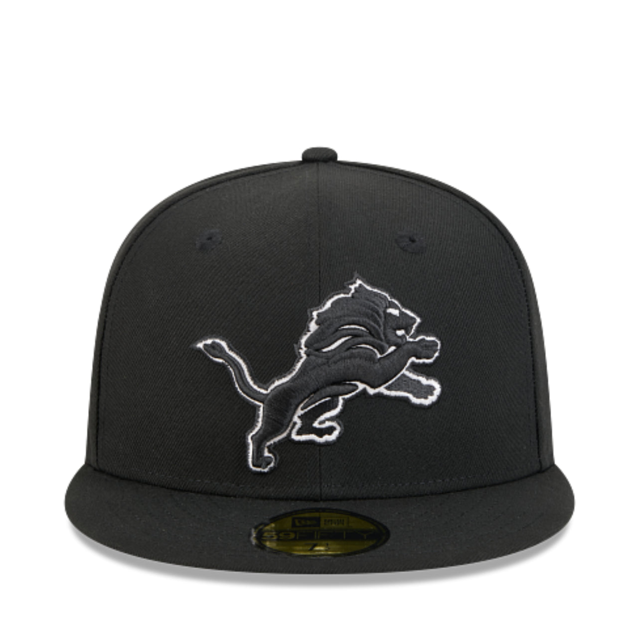 New Era Detroit Lions 75th Anniversary Black 59FIFTY Fitted Hat front view