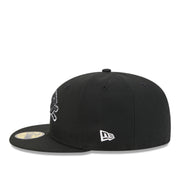 New Era Detroit Lions 75th Anniversary Black 59FIFTY Fitted Hat left side view