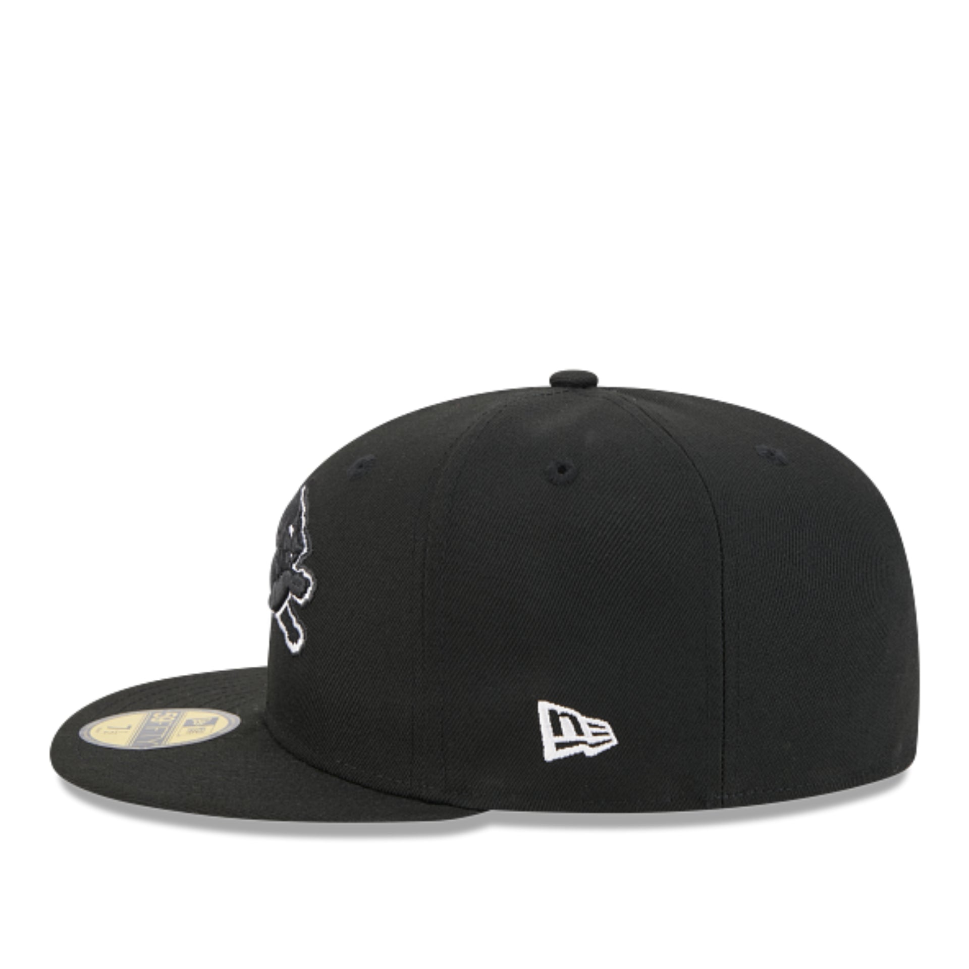 New Era Detroit Lions 75th Anniversary Black 59FIFTY Fitted Hat left side view