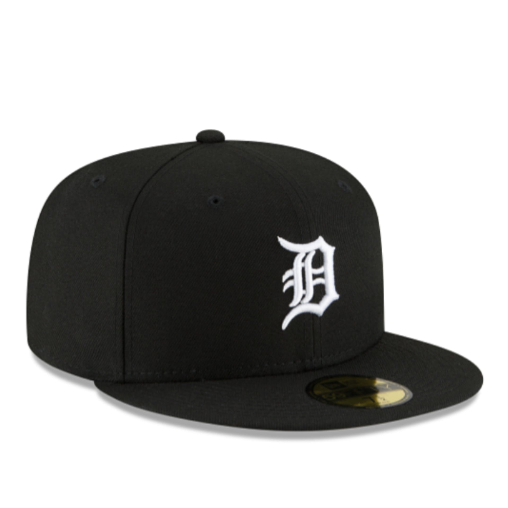 New Era Detroit Tigers Black White 59FIFTY Fitted Hat front right view
