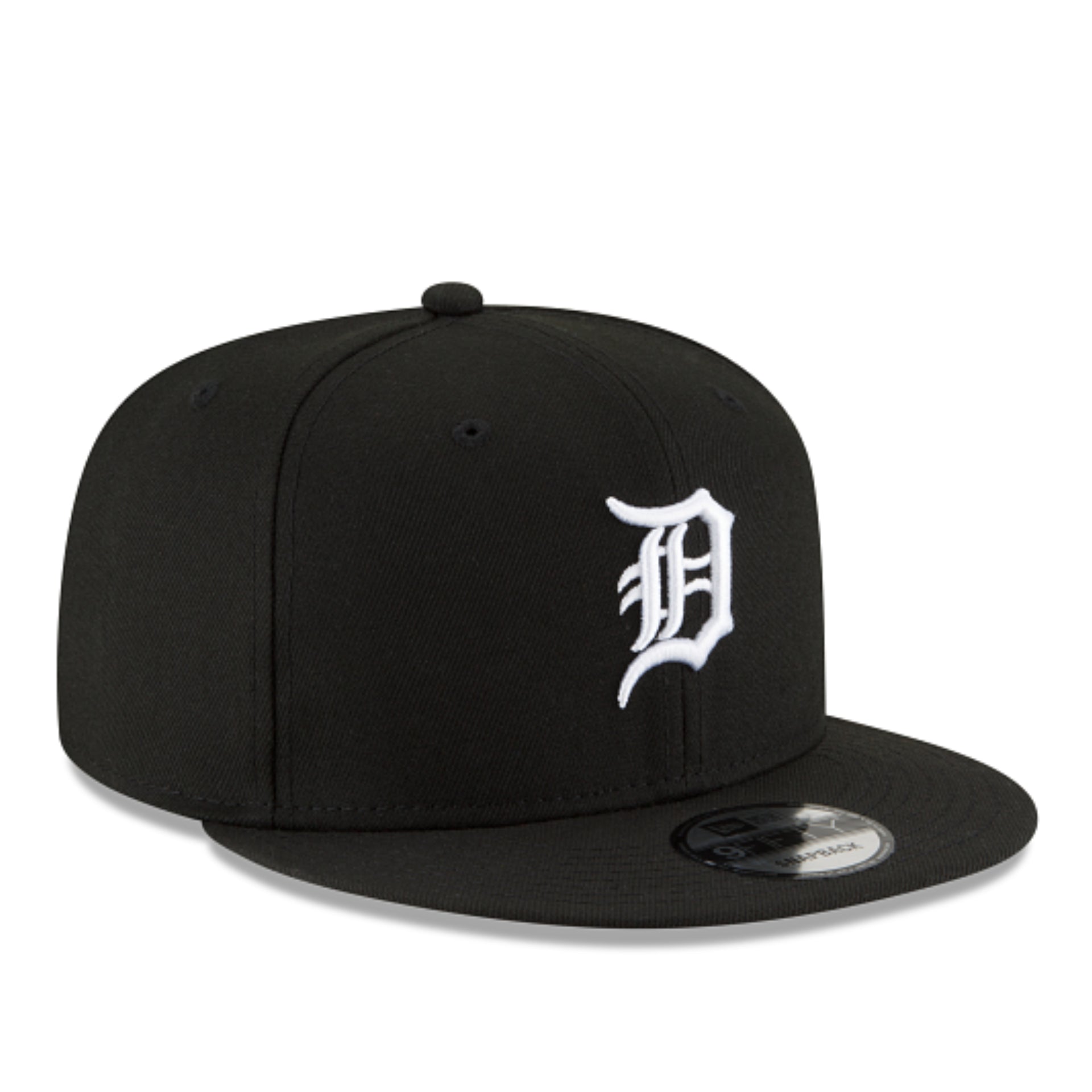 New Era Detroit Tigers Black White 9FIFTY Snapback Hat front right view