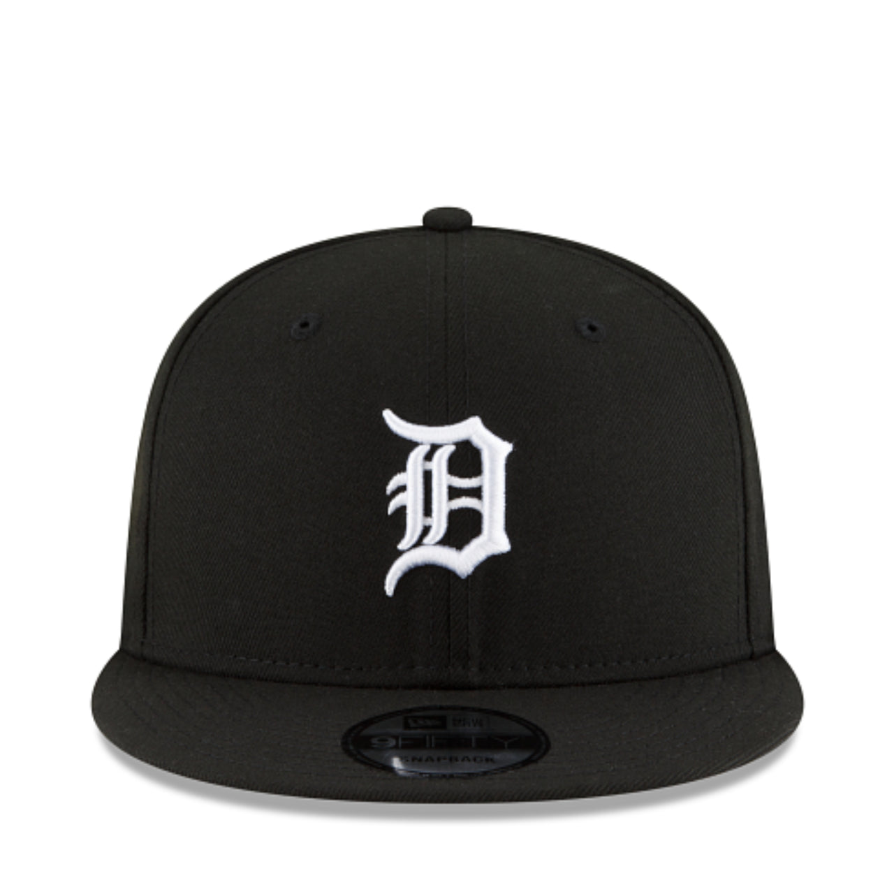 New Era Detroit Tigers Black White 9FIFTY Snapback Hat front view