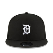 New Era Detroit Tigers Black White 9FIFTY Snapback Hat front view