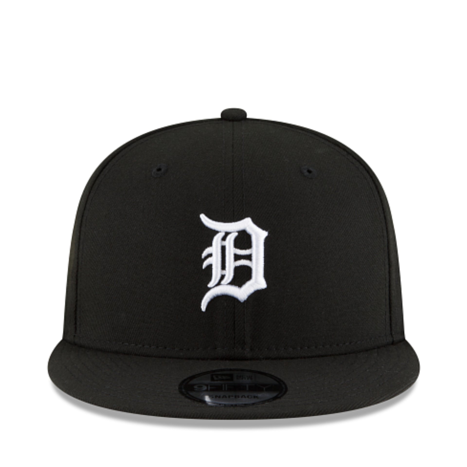 New Era Detroit Tigers Black White 9FIFTY Snapback Hat front view