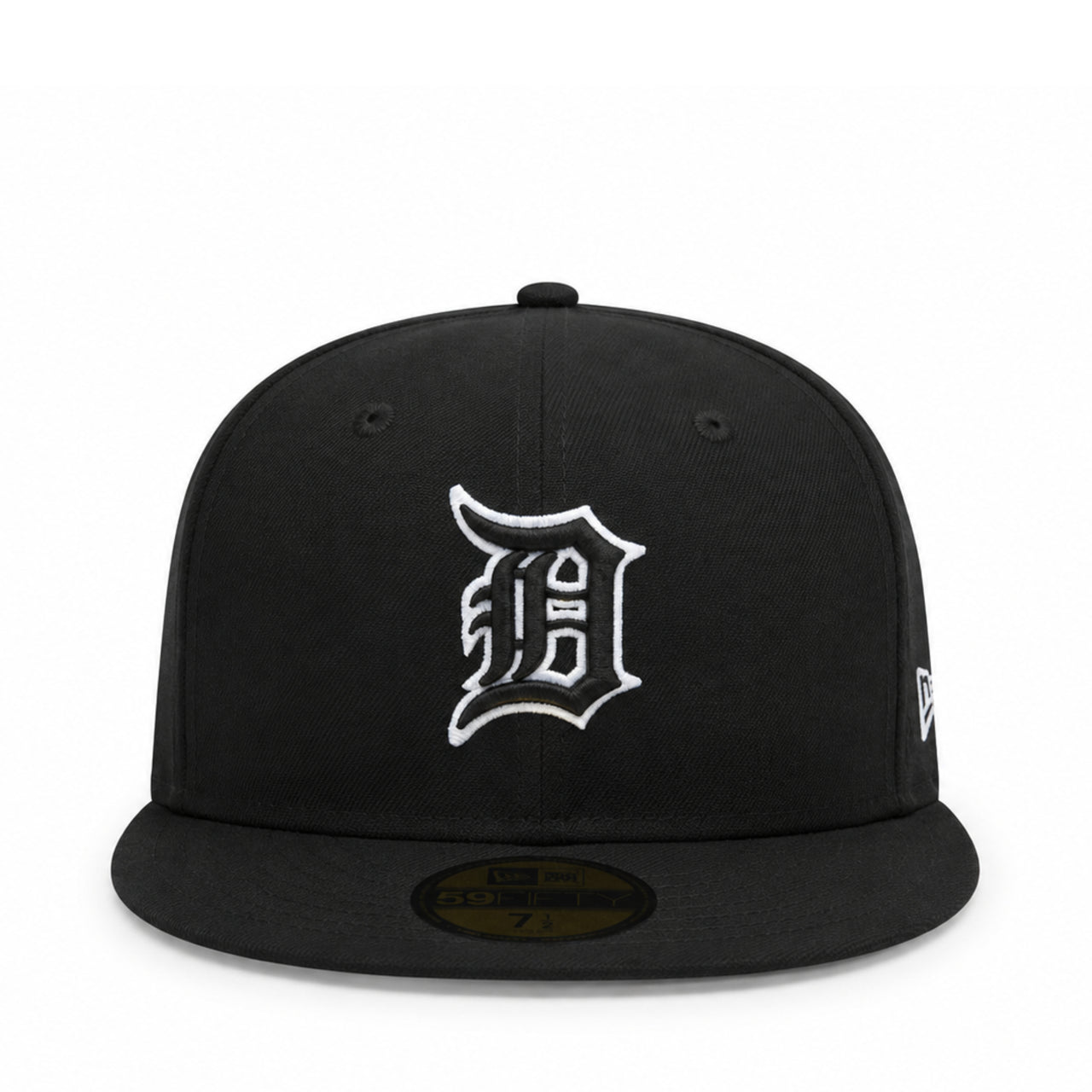 New Era Detroit Tigers Black White Outline 59FIFTY Fitted Hat Front View