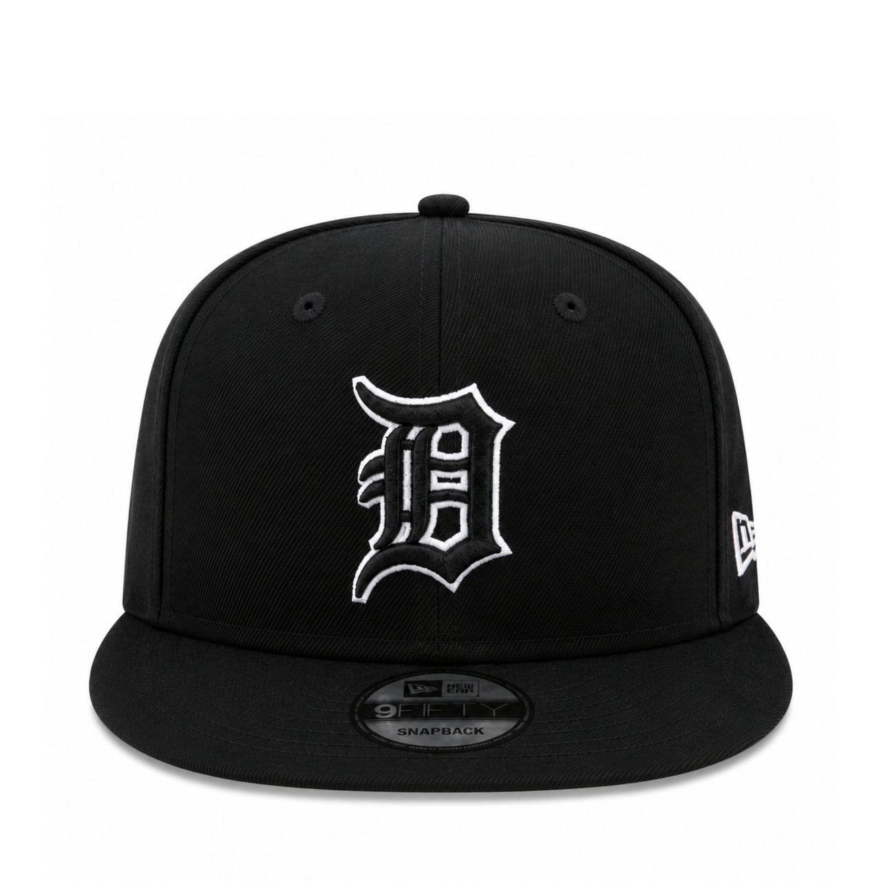 New Era Detroit Tigers Black White Outline 9FIFTY Snapback Hat front view