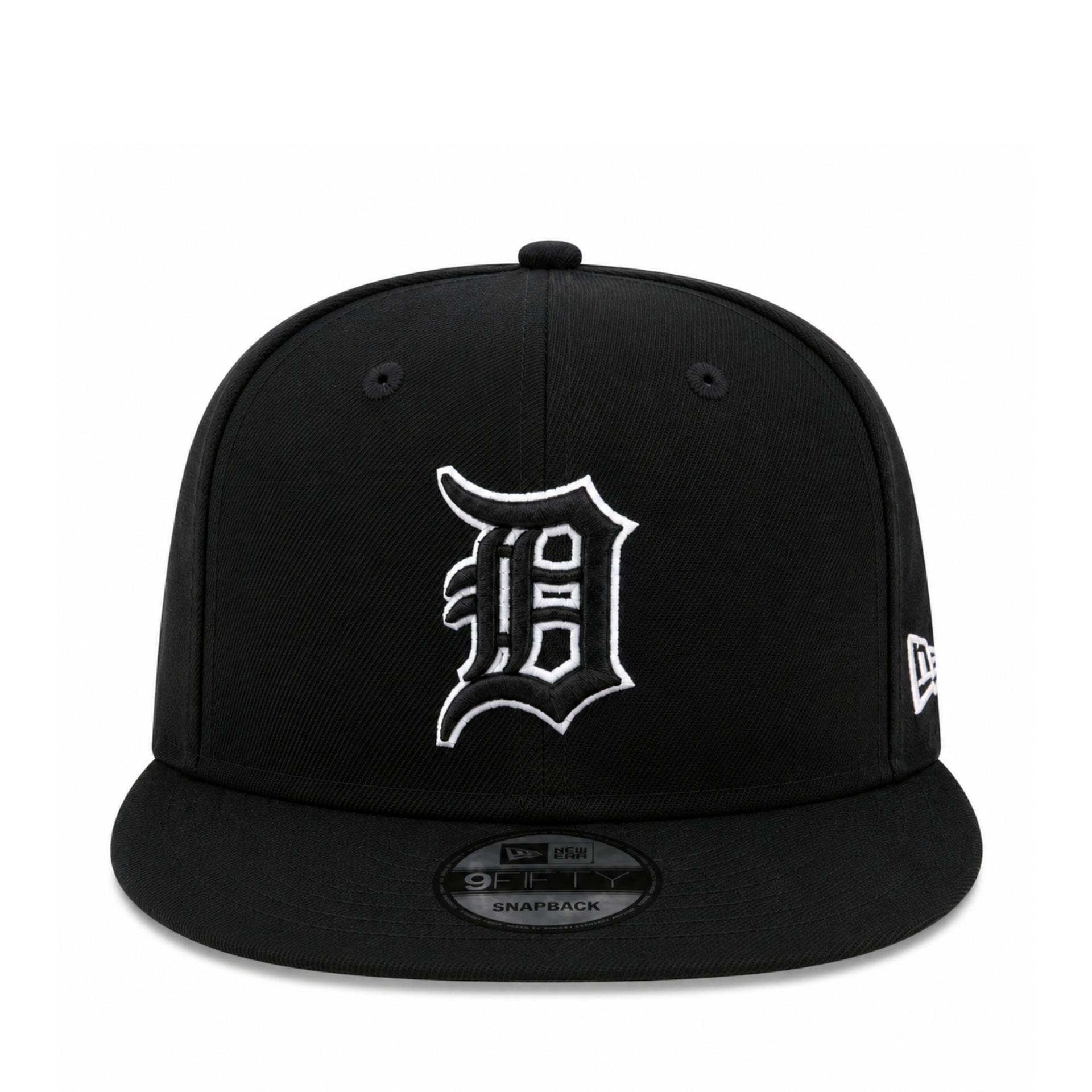 New Era Detroit Tigers Black White Outline 9FIFTY Snapback Hat front view