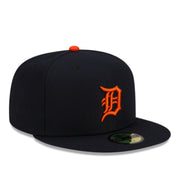 New Era Detroit Tigers Authentic Collection 59FIFTY Fitted Hat - Navy/Orange front right view