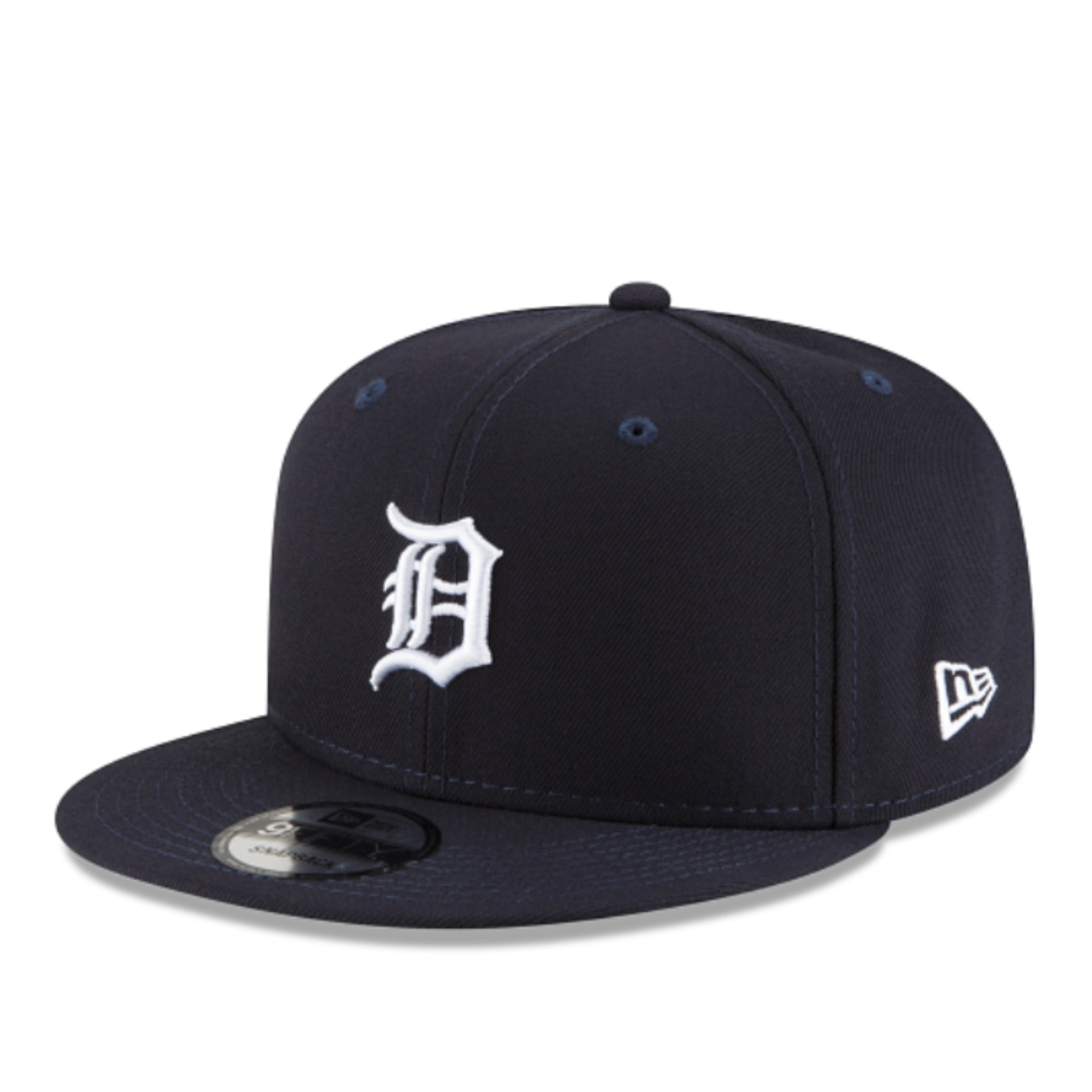 New Era Detroit Tigers Navy 9FIFTY Snapback Hat front left view