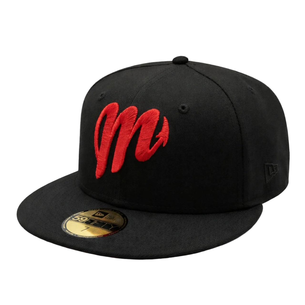 New Era Diablos Rojos del México Black Red 59FIFTY Fitted Hat front view
