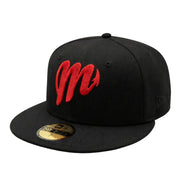New Era Diablos Rojos del México Black Red 59FIFTY Fitted Hat front view