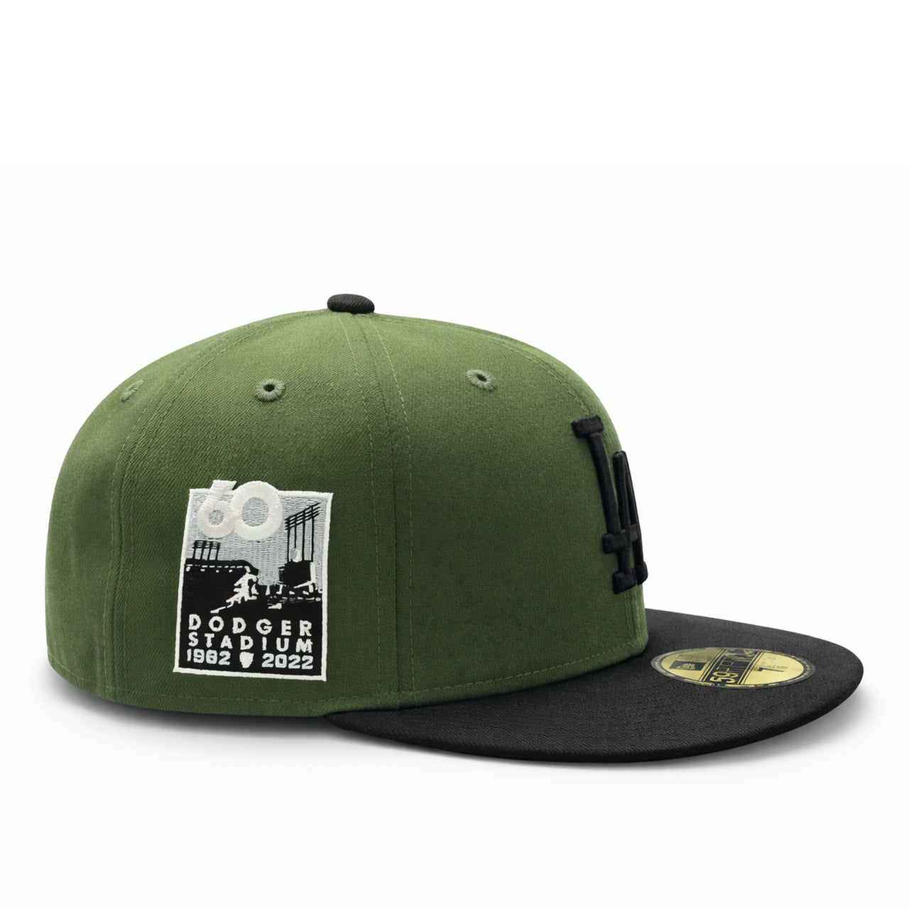 side patch of New Era Los Angeles Dodgers 60th Stadium Rifle Black 59FIFTY Fitted Hat
