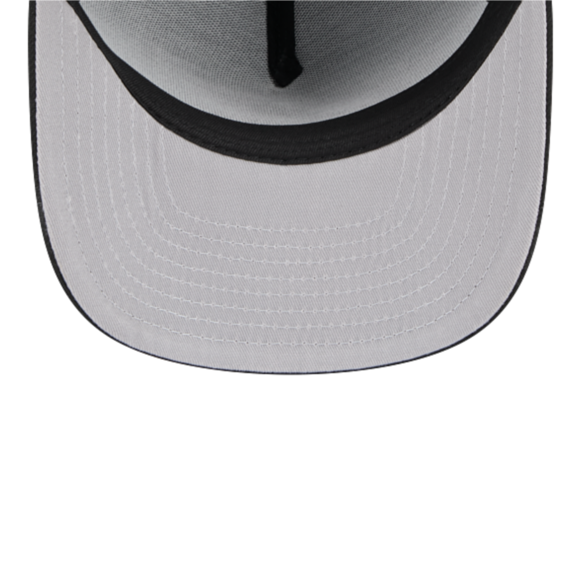New Era Los Angeles Dodgers black on black 9FIFTY A-Frame snapback hat under visor view in gray