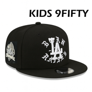 New Era Los Angeles Dodgers Born X Raised 2024 World Series black Kids 9FIFTY snapback hat front view