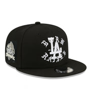 New Era Los Angeles Dodgers Born x Raised 2024 World Series Champions Black 9FIFTY Snapback Hat Front View