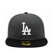 New Era Los Angeles Dodgers Graphite Black 59FIFTY Fitted Hat front view