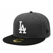 New Era Los Angeles Dodgers Graphite Black 59FIFTY Fitted Hat front left view
