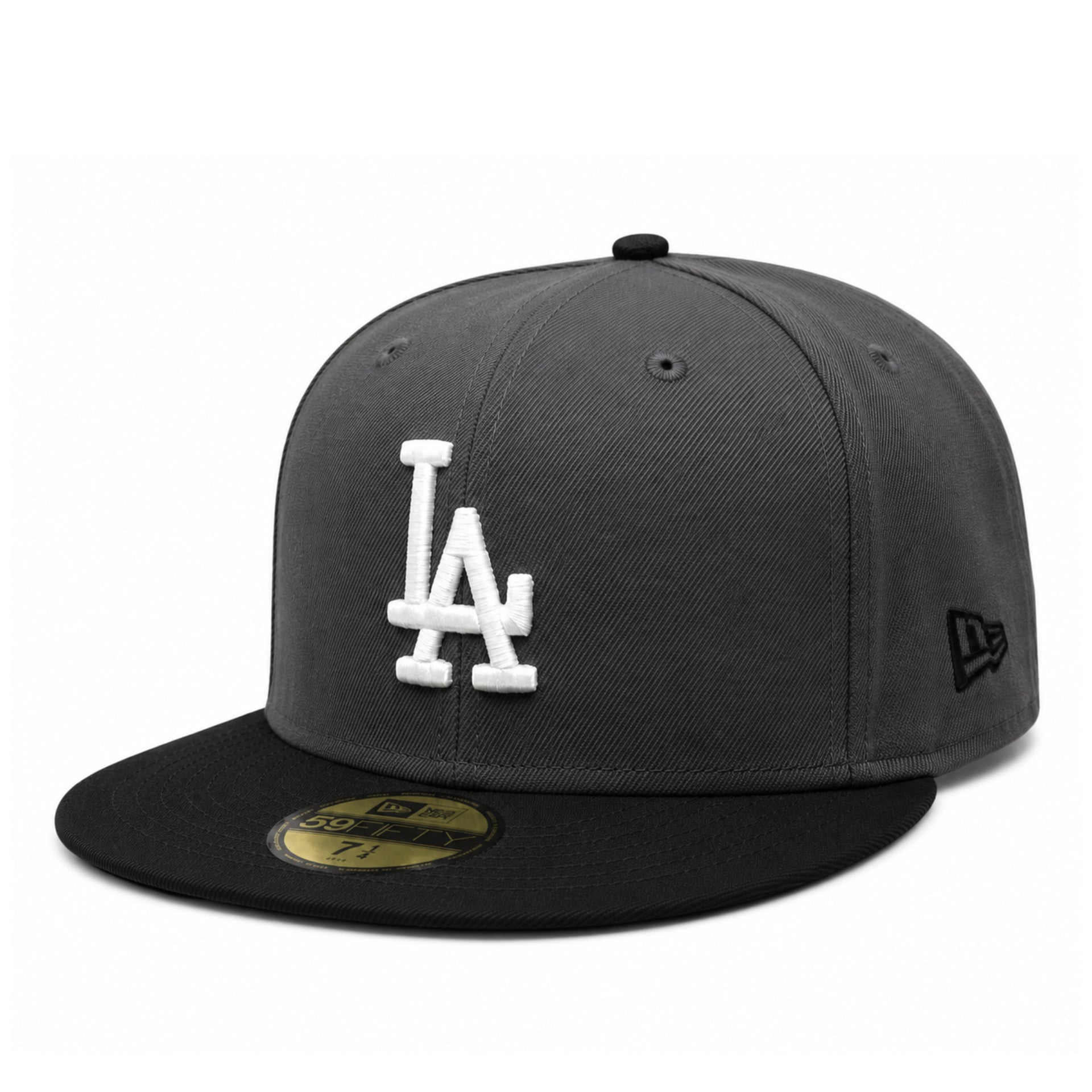 New Era Los Angeles Dodgers Graphite Black 59FIFTY Fitted Hat front left view