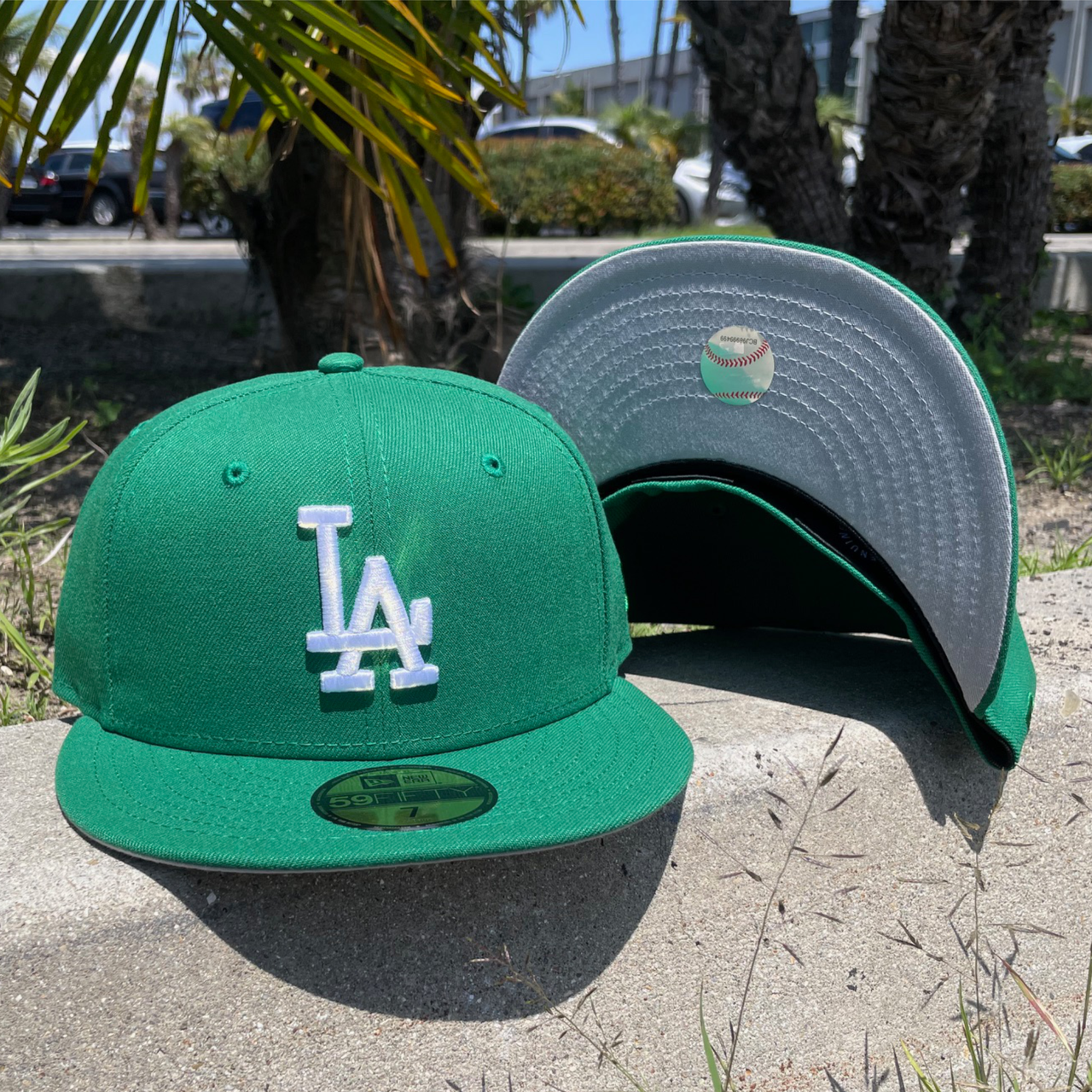 New Era Los Angeles Dodgers Kelly Green 59FIFTY Fitted Hat Front View