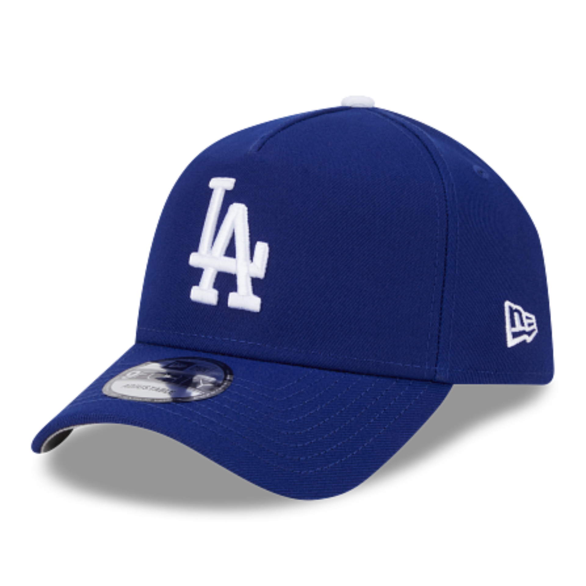 New Era Los Angeles Dodgers royal blue 9FORTY A-Frame snapback hat front view with white LA logo