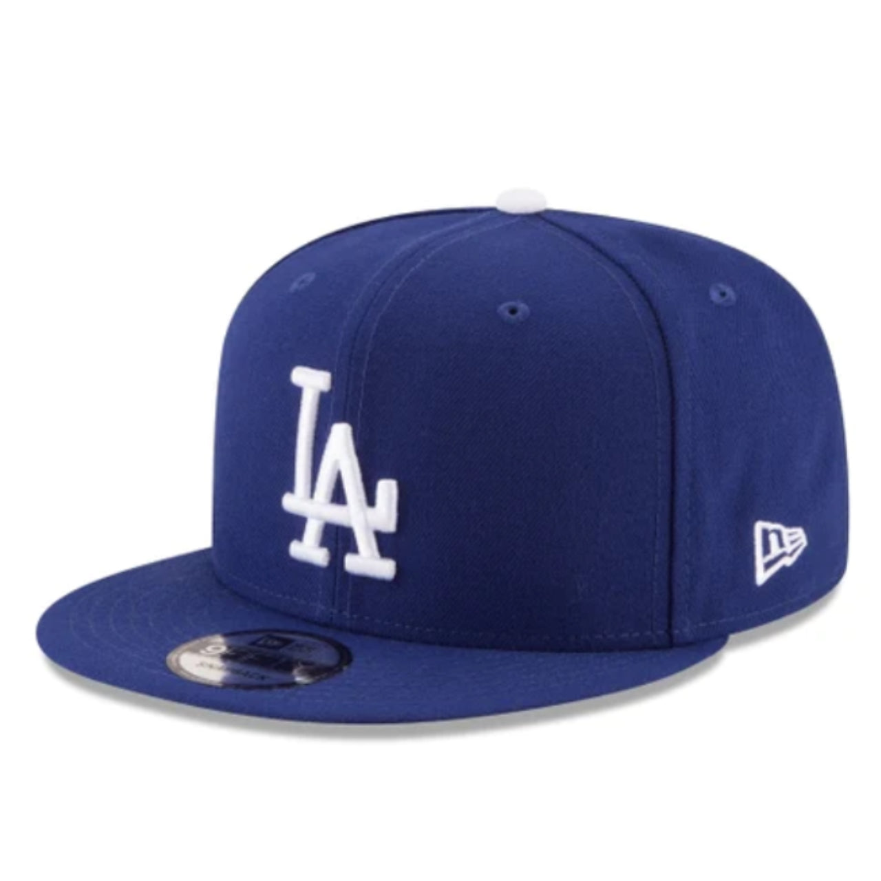 New Era Los Angeles Dodgers royal blue 9FIFTY Snapback hat front view with white LA logo