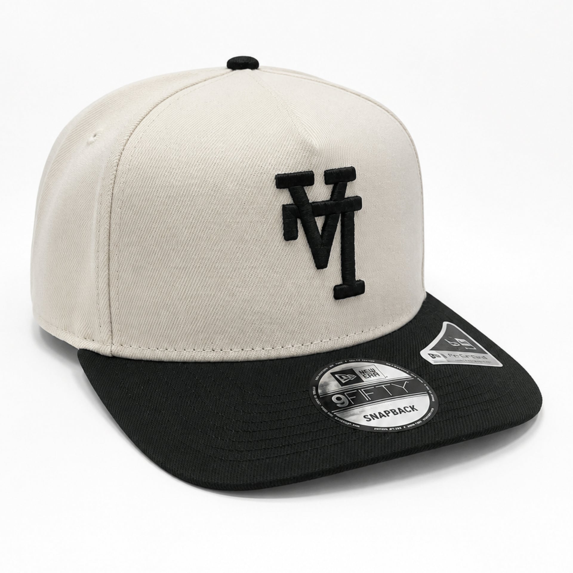 New Era Los Angeles Dodgers Upside Down 9FIFTY A-Frame Snapback Hat - Chrome Black front right view