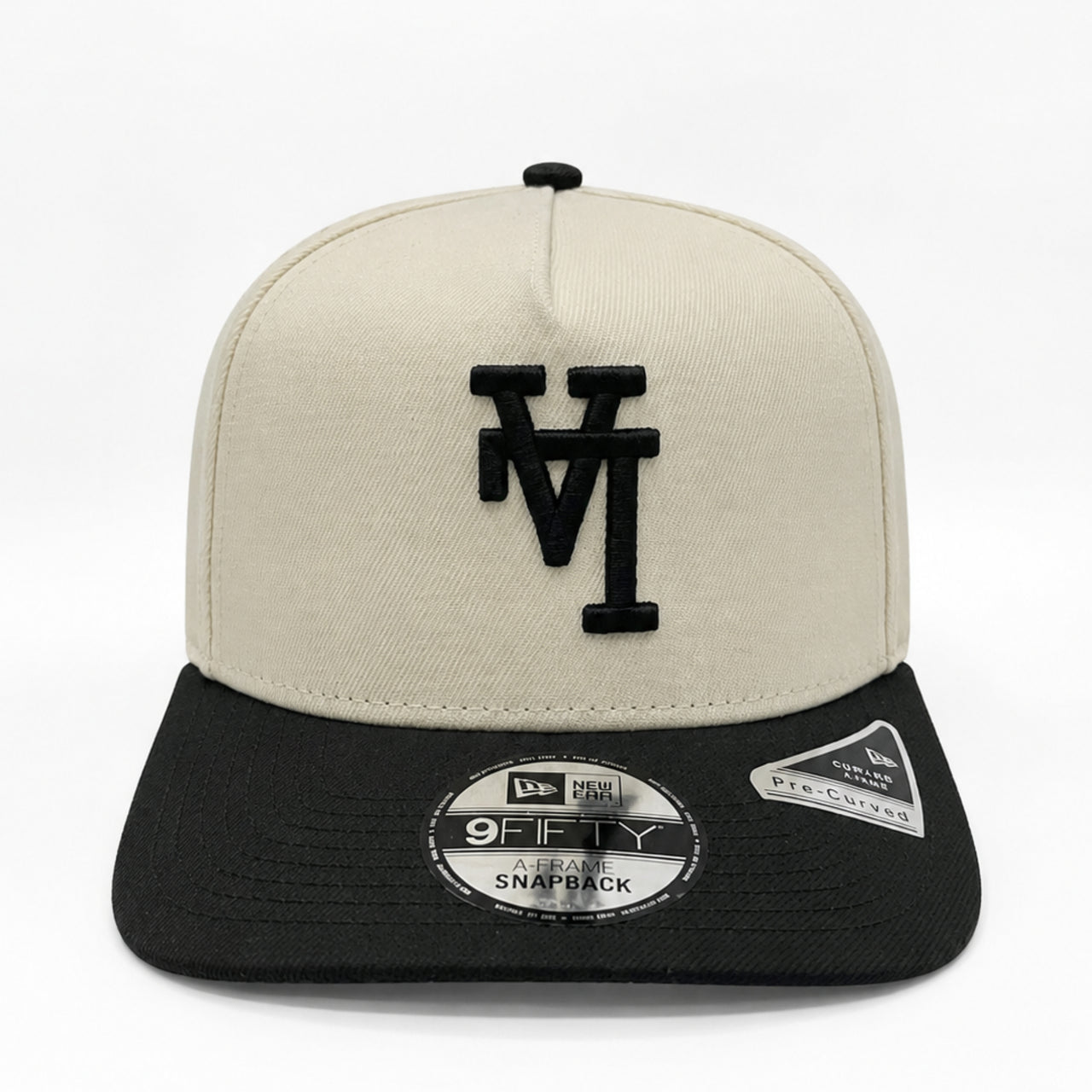 New Era Los Angeles Dodgers Upside Down 9FIFTY A-Frame Snapback Hat - Chrome Black front view