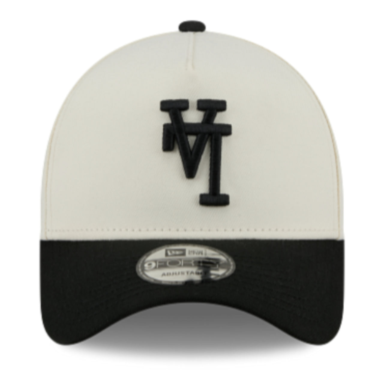 New Era Los Angeles Dodgers WS20 Upside Down Chrome Black 9FORTY A-Frame Snapback front view