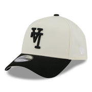 New Era Los Angeles Dodgers WS20 Upside Down Chrome Black 9FORTY A-Frame Snapback front left angle view
