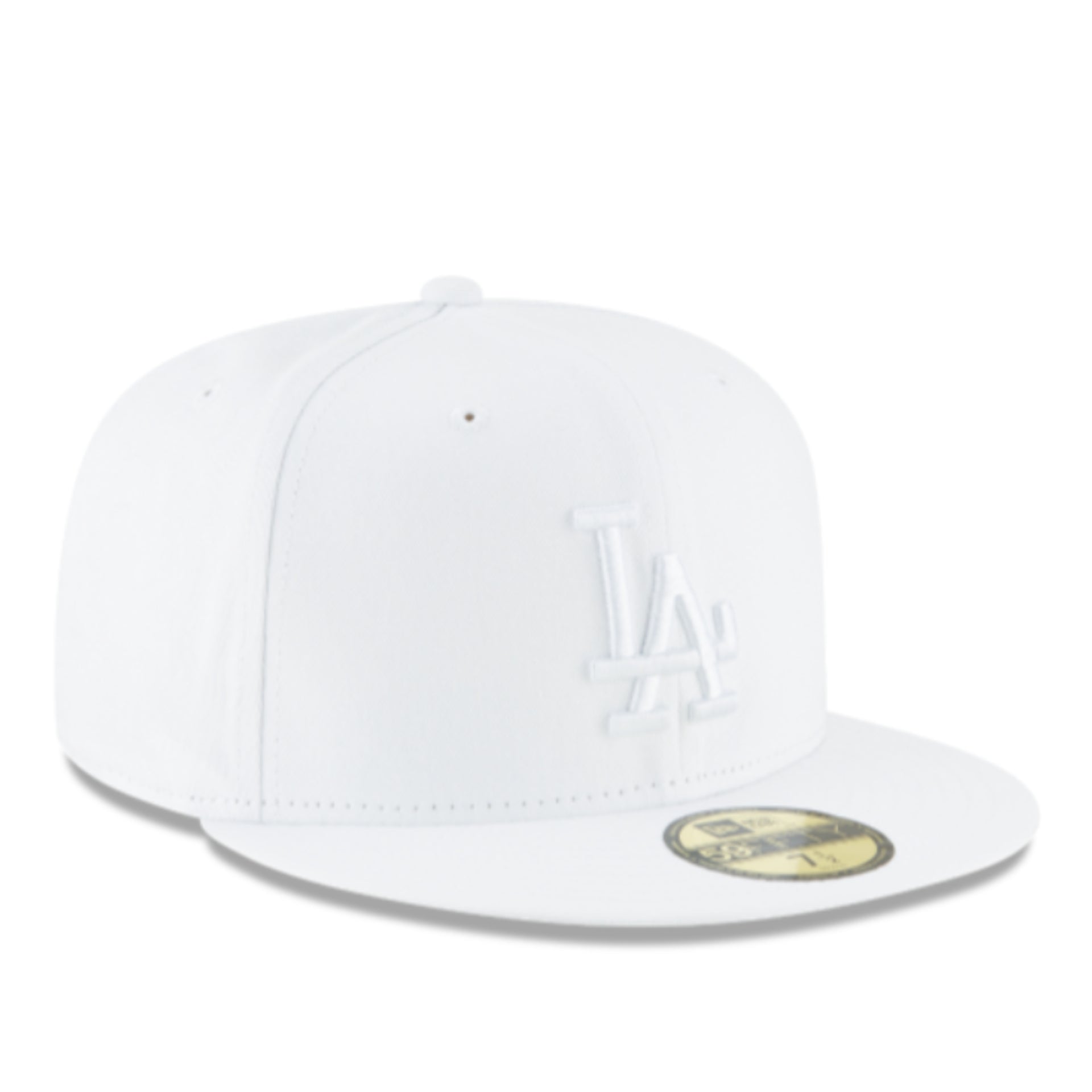 New Era Los Angeles Dodgers LA White 59FIFTY Fitted Hat front right view