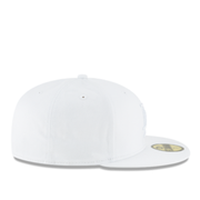 New Era Los Angeles Dodgers white on white 59FIFTY fitted hat side view