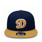 New Era Los Angeles Dodgers D Logo Navy/Bronze 9FIFTY Snapback Hat front view