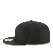 New Era Florida Marlins Cooperstown 59FIFTY Fitted Hat - Black on Black left side view