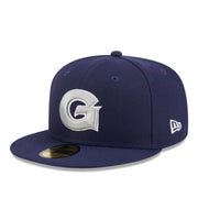 New Era Georgetown Hoyas Navy 59FIFTY Fitted Hat front angle view