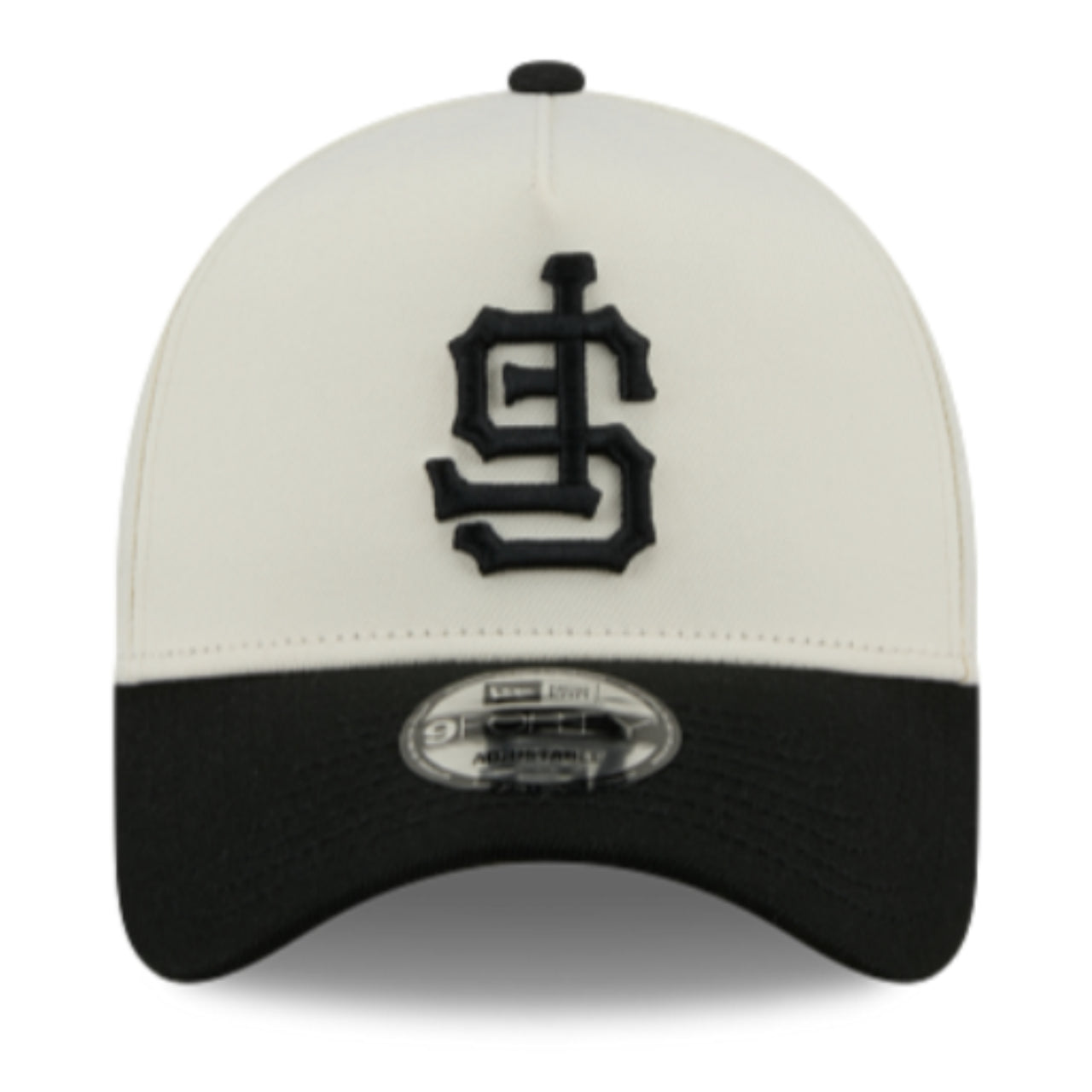 New Era San Francisco Giants Upside Down Chrome Black 9FORTY A-Frame Snapback Hat front view