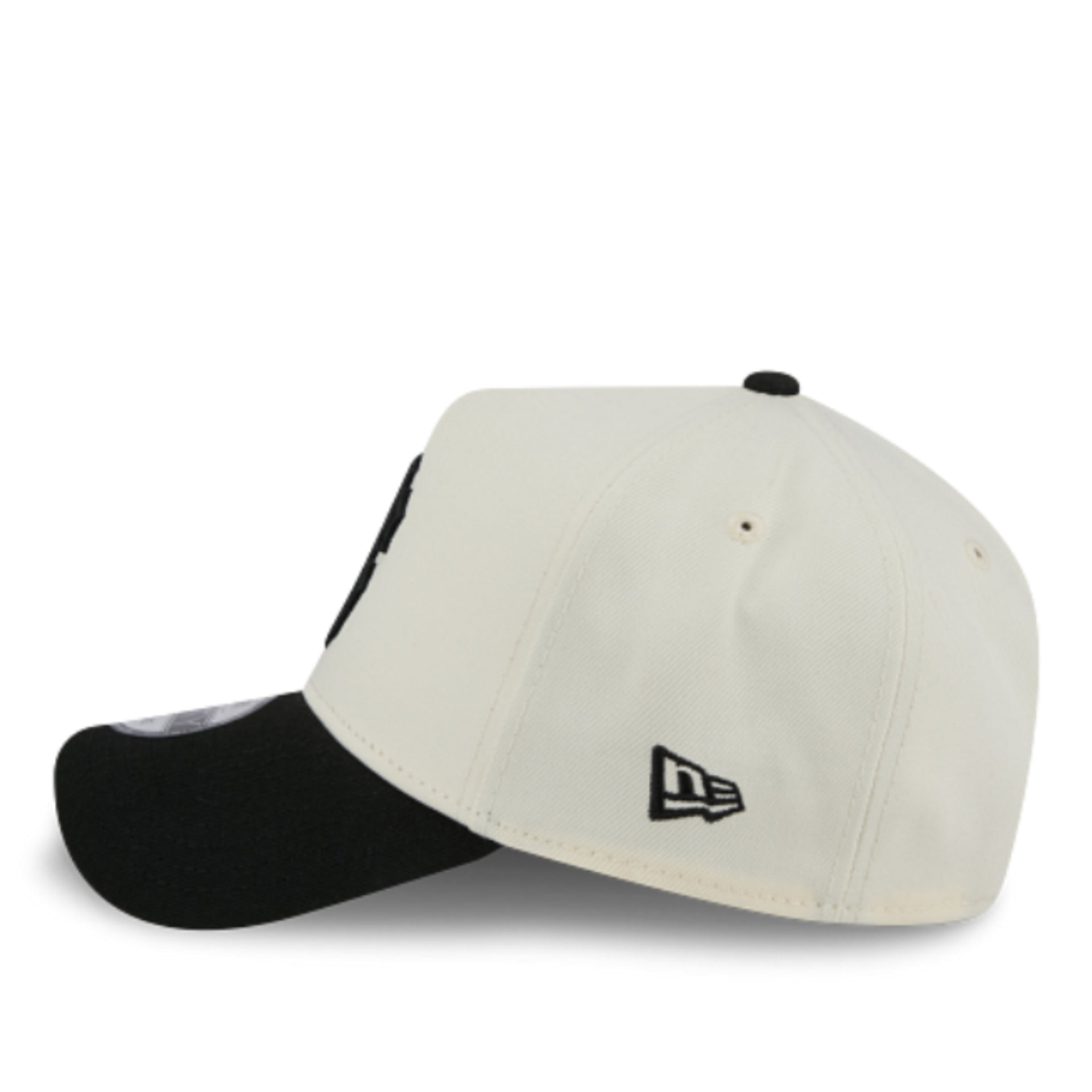 New Era San Francisco Giants Upside Down Chrome Black 9FORTY A-Frame Snapback Hat left side view