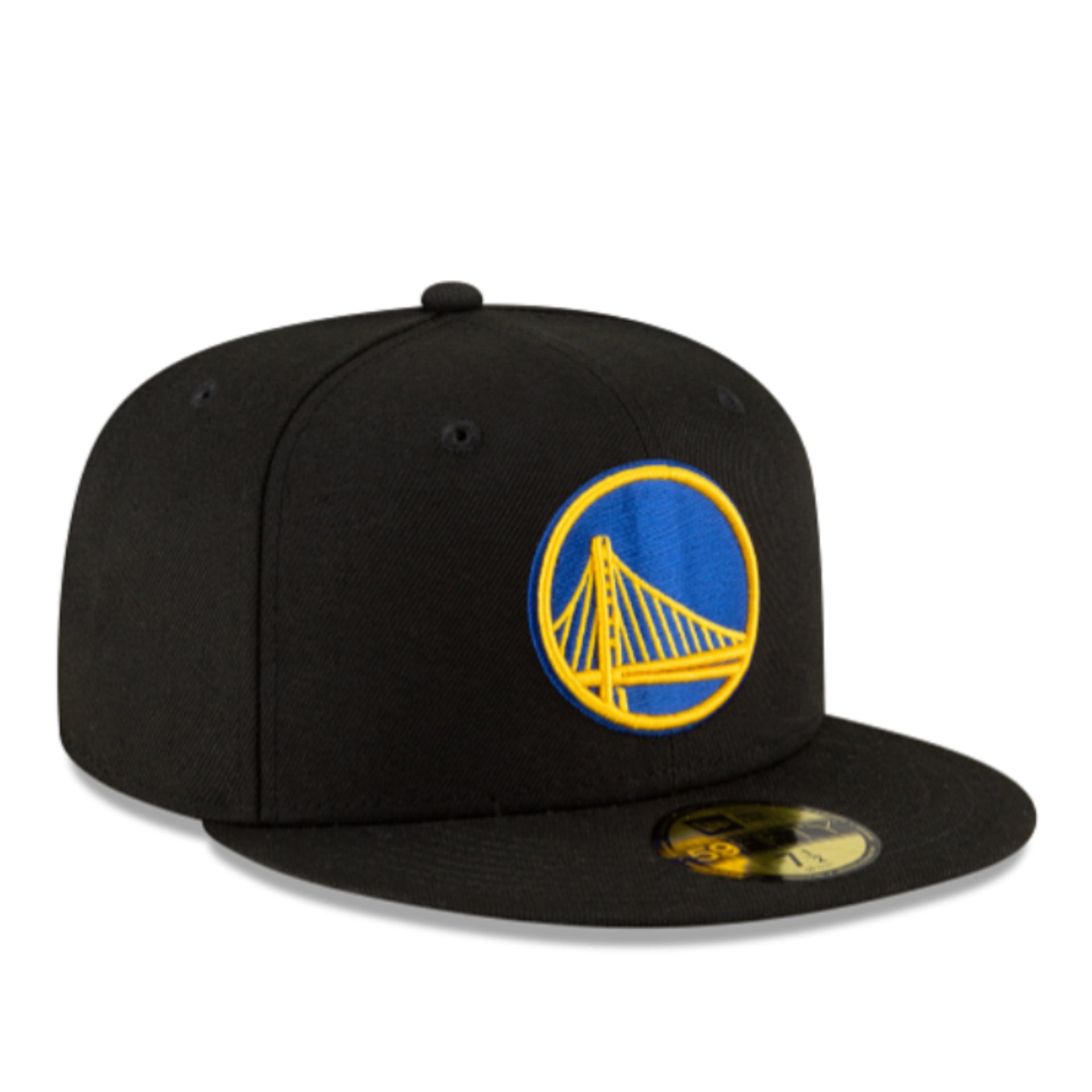 New Era NBA Golden State Warriors 59FIFTY Fitted Hat - Black front right angle view