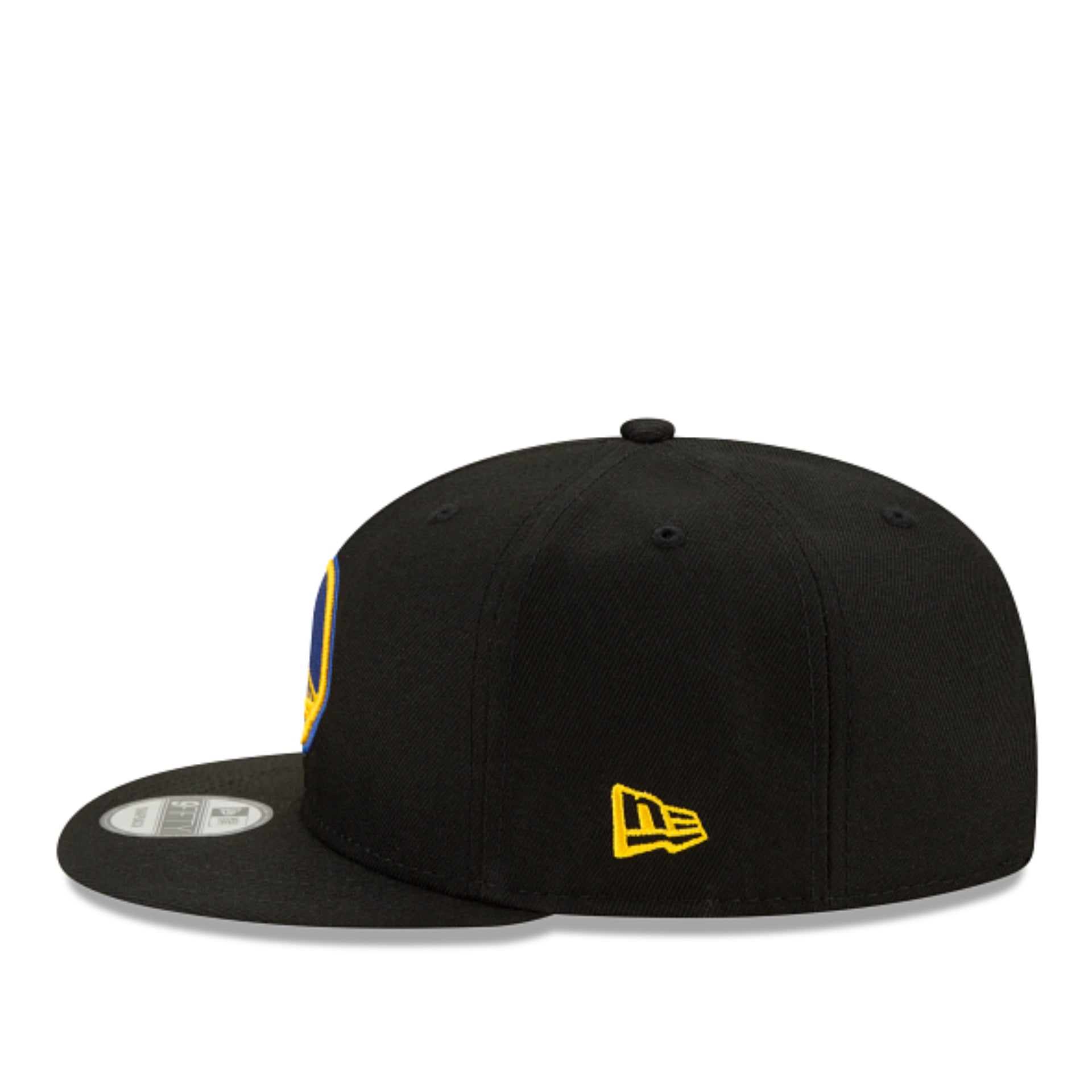New Era Golden State Warriors Black 9FIFTY Snapback Hat side view