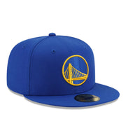 New Era NBA Golden State Warriors Blue 59FIFTY Fitted Hat front right angle view